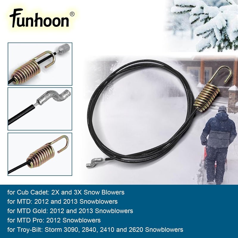 Funhoon 946-04230B Auger Clutch Cable for Cub Cadet Craftsman MTD Yard Machines Troy-Bilt Columbia White Outdoor Snow Blowers Replaces 746-04230 746-04230A 746-04230B 946-04230 946-04230A - Image 5